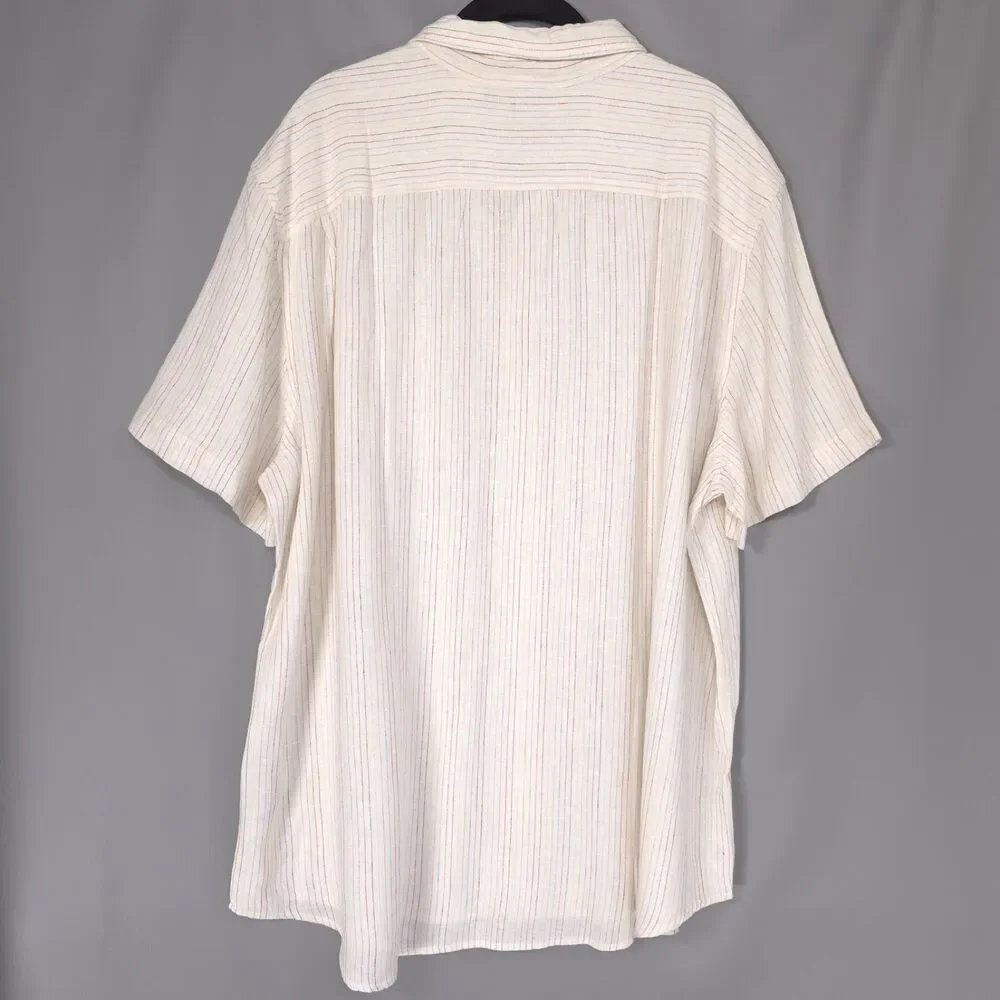 LEVIS New Men’s Shirt Standard‎ XXL Sunset Striped LINEN Blend Ivory 86624-0065